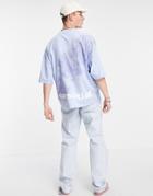 Asos Daysocial Oversized T-shirt With Placement Tie Dye In Blue-green