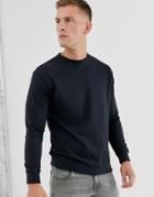 Soul Star Basic Sweatshirt In Navy - Navy