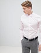 Moss London Skinny Smart Shirt In Light Pink With Stretch - Pink