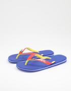 Havaianas Brasil Mix Flip Flops In Blue And Red-blues