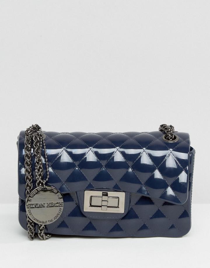 Silvian Heach Mini Quilted Cross Body Bag - Blue