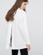 Vila Oversized Split Back Shirt - White