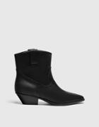 Pull & Bear Western Heel Boots In Black