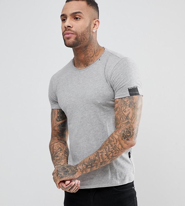 Replay Loose Neck T-shirt Gray - Gray