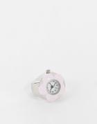 Designb London Flower Ring Watch In Pink