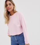 Asos Design Swing Crop Sweatshirt In Pink - Pink
