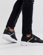 Siksilk Sneakers In Black With Gold Logo - Black