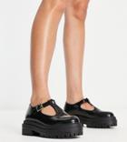 Raid Wide Fit Boston Mary Jane Shoes In Black Patent