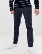 Selected Homme Slim Tailored Textured Pants In Navy