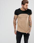 Illusive London Muscle T-shirt In Stone Suedette - Stone