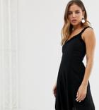 New Look Sundress With Ruffle Edge In Black - Black