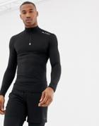 First Baselayer Half Zip Long Sleeved Top - Black