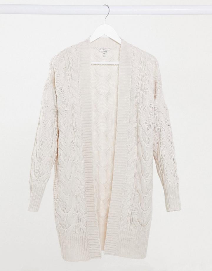 Miss Selfridge Longline Cardigan In Cream-white
