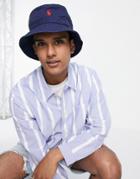 Polo Ralph Lauren Player Logo Twill Bucket Hat In Navy