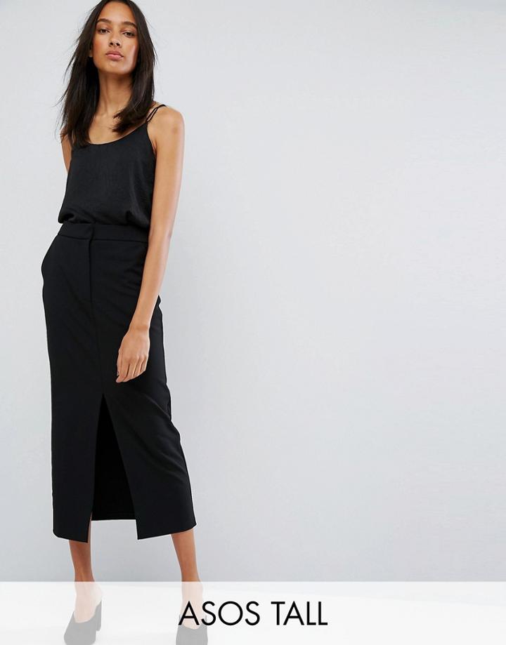 Asos Tall Tailored Clean Column Pencil Skirt - Black