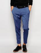 Asos Skinny Cropped Smart Pants In Pale Blue - Pale Blue