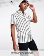Asos Design Stripe Shirt In White & Black