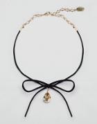 Krystal Swarovski Crystal Pear Tie Up Choker - Topaz