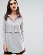Ax Paris Long Sleeve Shirt - Gray