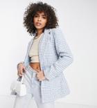 Missguided Houndstooth Blazer In Blue - Part Of A Set