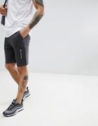 Asos Design Jersey Skinny Shorts With Ma1 Pockets In Washed Black - Gray
