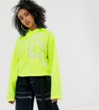 Collusion Neon Printed Hoodie-yellow