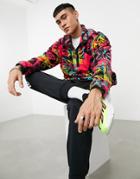 Adidas Originals Half Zip Fleece With All Over Print-red