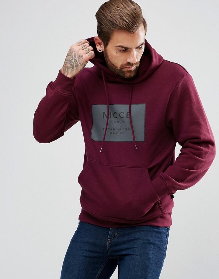 Nicce London Hoodie With Box Logo - Red