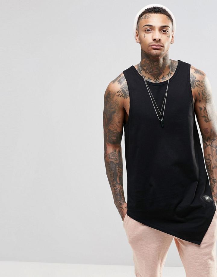 Sixth June Tank With Asymetric Hem - Black