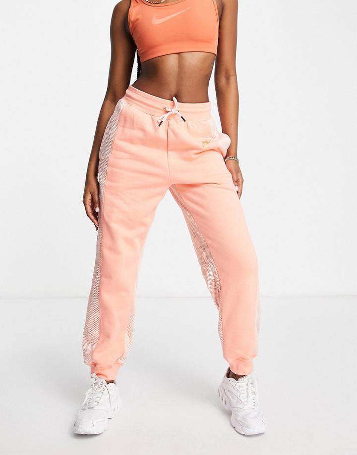 Nike X Serena Designcrew Cuffed Fleece Sweatpants In Coral-brown