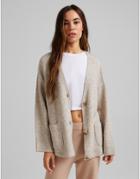 Bershka Oversized Cardigan In Beige - Part Of A Set-neutral