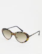 Aj Morgan Oval Style Sunglasses In Tortoise Shell-brown