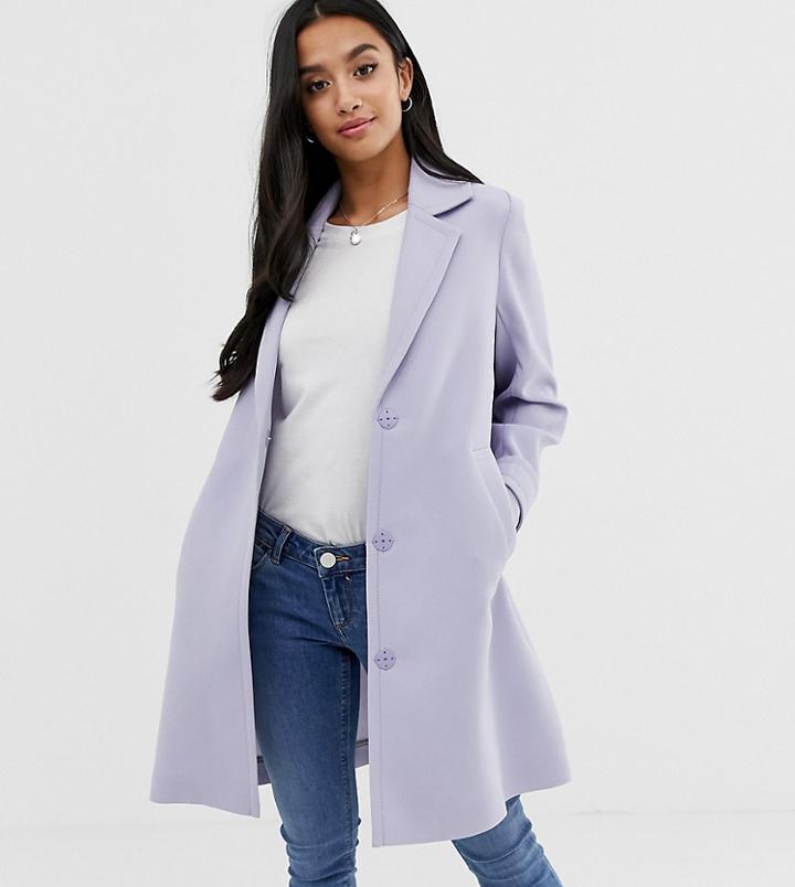 Asos Design Petite Crepe Coat-gray