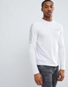 Ea7 Slim Fit Long Sleeve Stripe Top In White - White