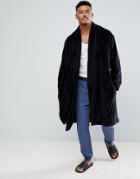 Asos Oversized Longline Fleece Cardigan - Black