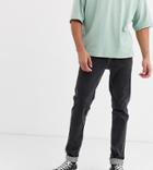 Asos Design Tall Slim Jeans With Exposed Button Fly In Retro Black