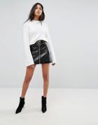 Ivyrevel Pu Mini Skirt With Zip Front - Black