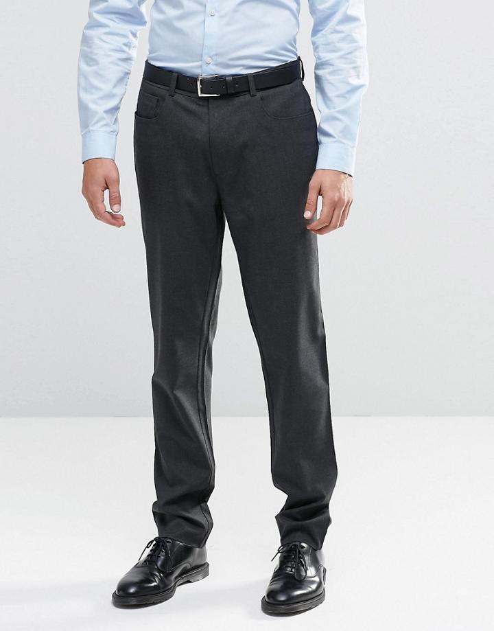 Asos Slim Fit Pants With 5 Pockets - Charcoal