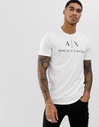 Armani Exchange Text Logo T-shirt In White - White