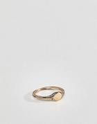 Asos Design Vintage Style Ditsy Pinky Ring In Gold - Gold