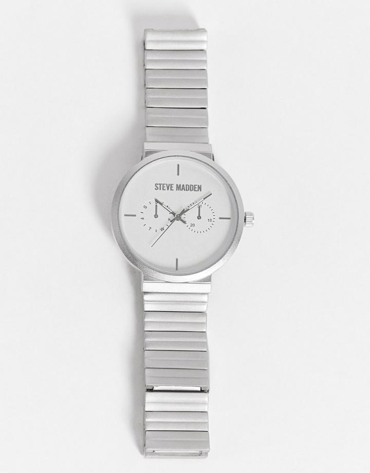 Steve Madden Watch With Matt Silver Case And Band