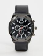 Brave Soul Mens Chronograph Watch With Black Strap - Black
