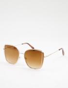 Jeepers Peepers Women's Oversized Square Sunglasses In Gold