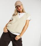 Collusion Knit Tank In Ecru-white