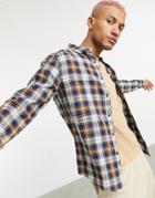 Criminal Damage Slim Fit Texas Shirt In Brown