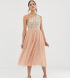 Asos Design Tall Embellished Tulle Midi Dress - Green