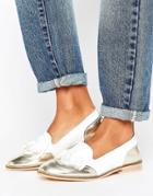 Vero Moda Metallic Trim Loafer - White