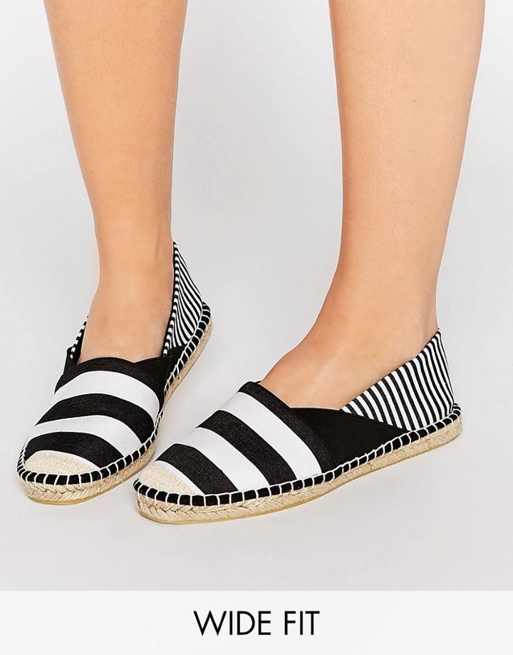 Asos Jersey Wide Fit Elastic Detail Espadrilles - Multi