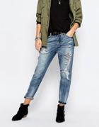 Only Boyfriend Jeans With Distressing - Blue