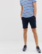 Asos Design Jersey Skinny Shorts In Navy - Navy